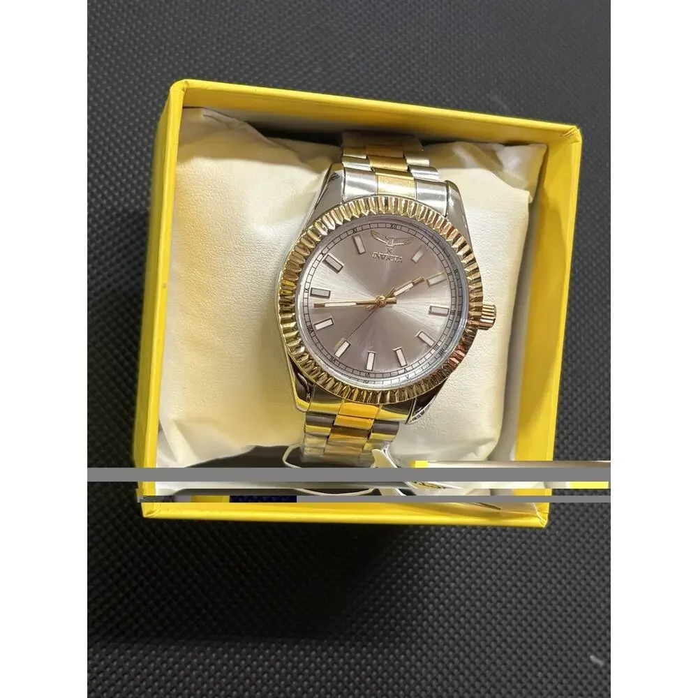 Invicta Specialty I Men’s Watch 40mm Gold Steel Silver Dial New In Box